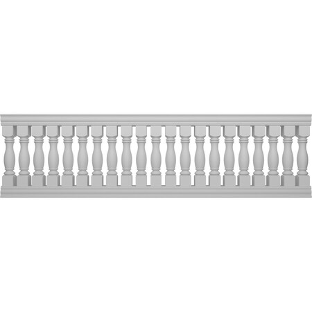 Ekena Millwork Fiberthane Embassy Balustrade Railing Kit, Style A (7" On-Center Spacing to Pass 4" Sphere Code) BALK42X144EMA